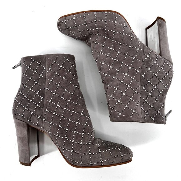 Dolce Vita Gray‎ Studded Block Heel Ankle Booties Mirror SAMPLE - Picture 2 of 10